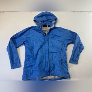 Marmot womens  XL Windbreaker ski Jacket shell hood waterproof *stain on mesh